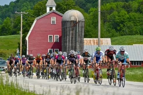 DC1_6802  Barnard VT  Killington Stage Race passes by a farm hea